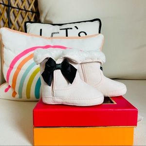 Kate spade pink fur booties | NIB | pink & black